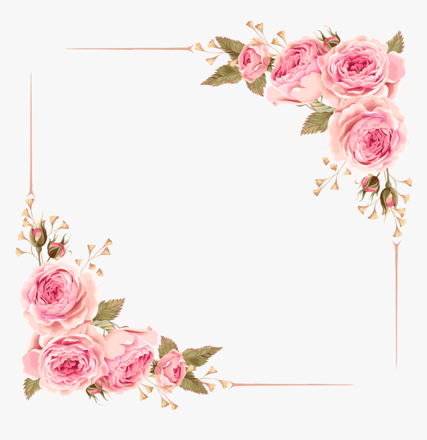 Flower Border, Flower Clipart, Frame, Border Png - Border Simple Flower Frame, Transparent Png, Free Download