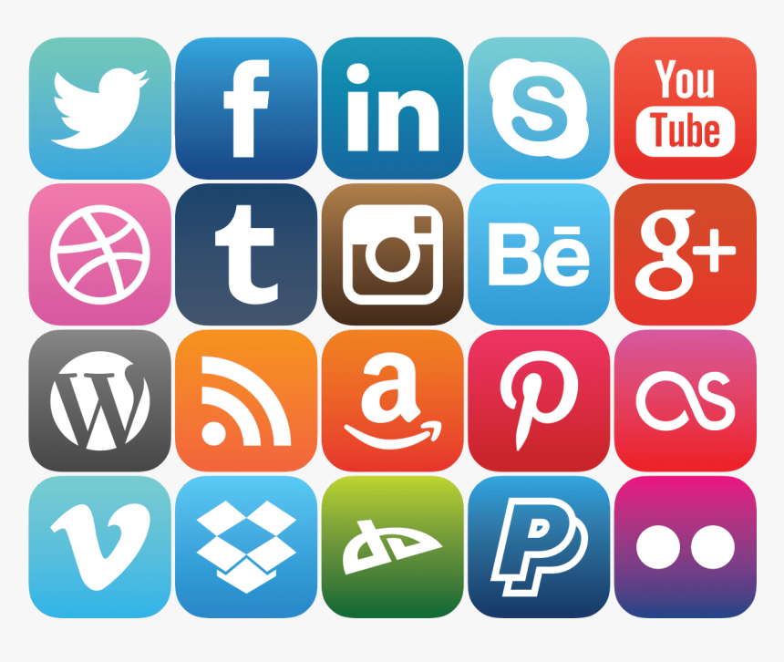 Social Media Rounded Icons - Transparent Social Network Icons Png, Png Download, Free Download
