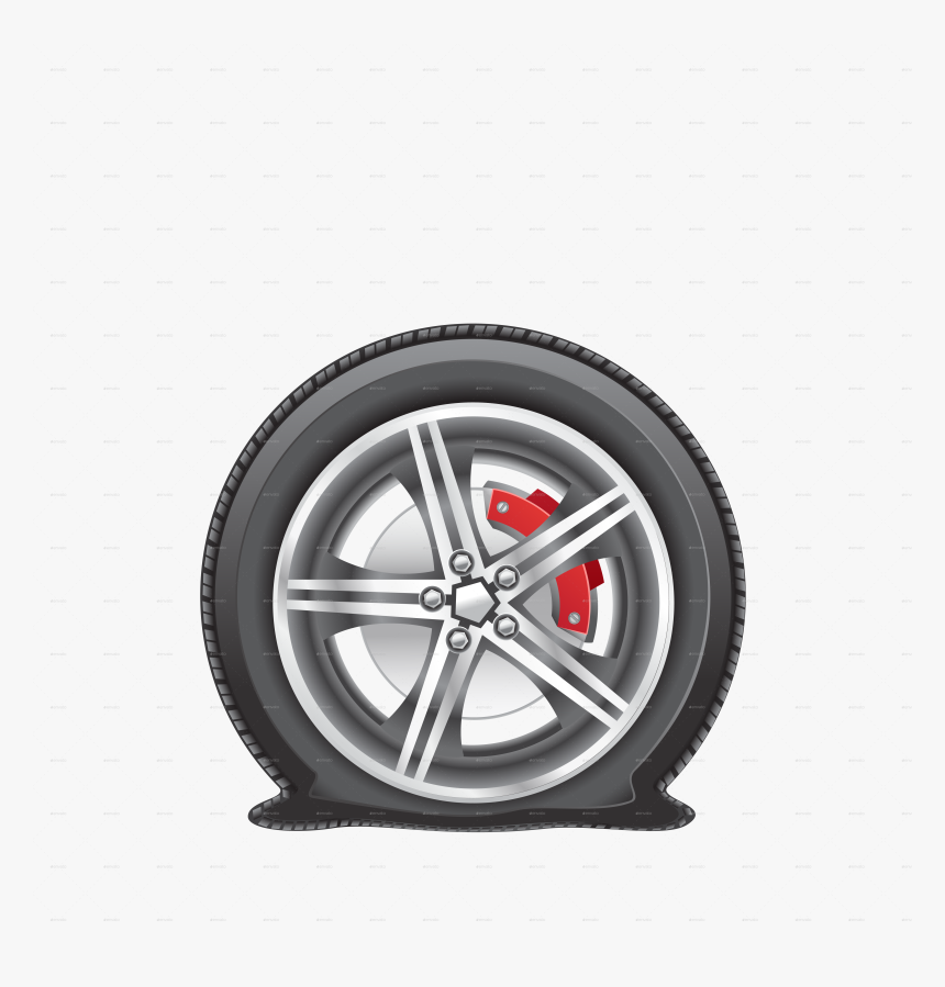 Flat Tire Png - Flat Tire Clipart Black And White, Transparent Png, Free Download