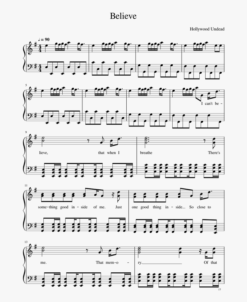 Hollywood Undead Chords Piano Easy, HD Png Download, Free Download