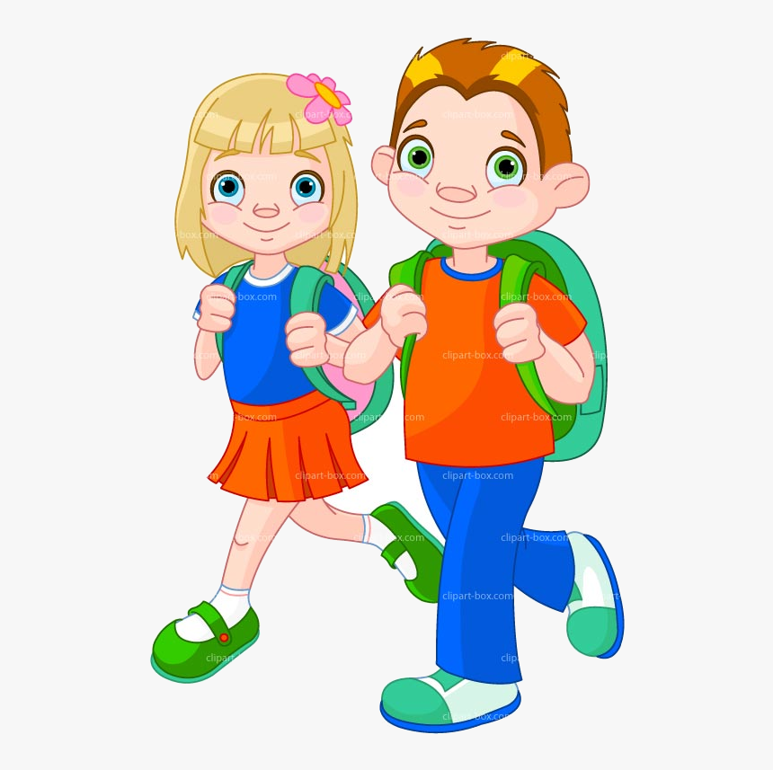 School Kids Going To Clipart Free Best Transparent - Walking Clipart, HD Png Download, Free Download