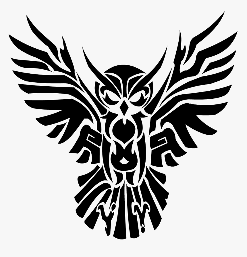 Transparent Dove Clipart Black And White - Tribal Tattoo Owl, HD Png Download, Free Download