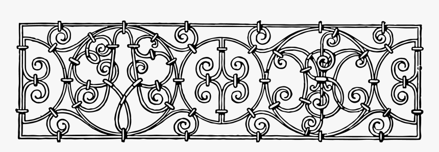 Scrollwork Scroll Line Clip Art Clipart 2 Image - Iron Work Vector, HD Png Download, Free Download