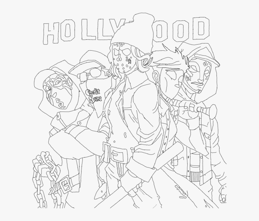 Hollywood Undead - Five - Line Art, HD Png Download, Free Download