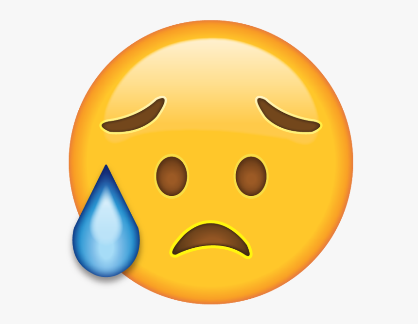 Crying Emoji Png Transparent Image - Disappointed But Relieved Emoji, Png Download, Free Download