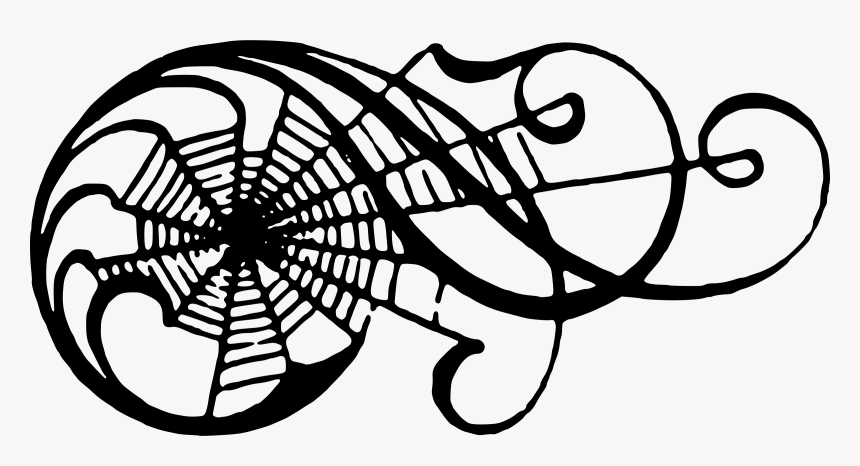 Spiderweb Scroll Clip Arts - Vintage Halloween Clip Art, HD Png Download, Free Download