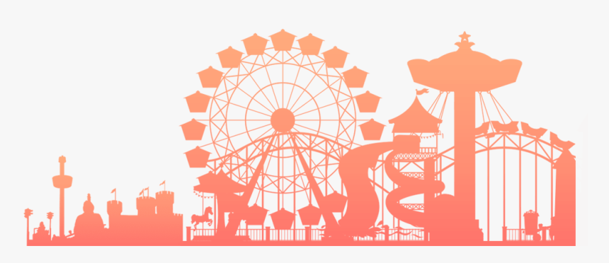 Bus Trip To Park - Silhouette Amusement Park Vector, HD Png Download, Free Download