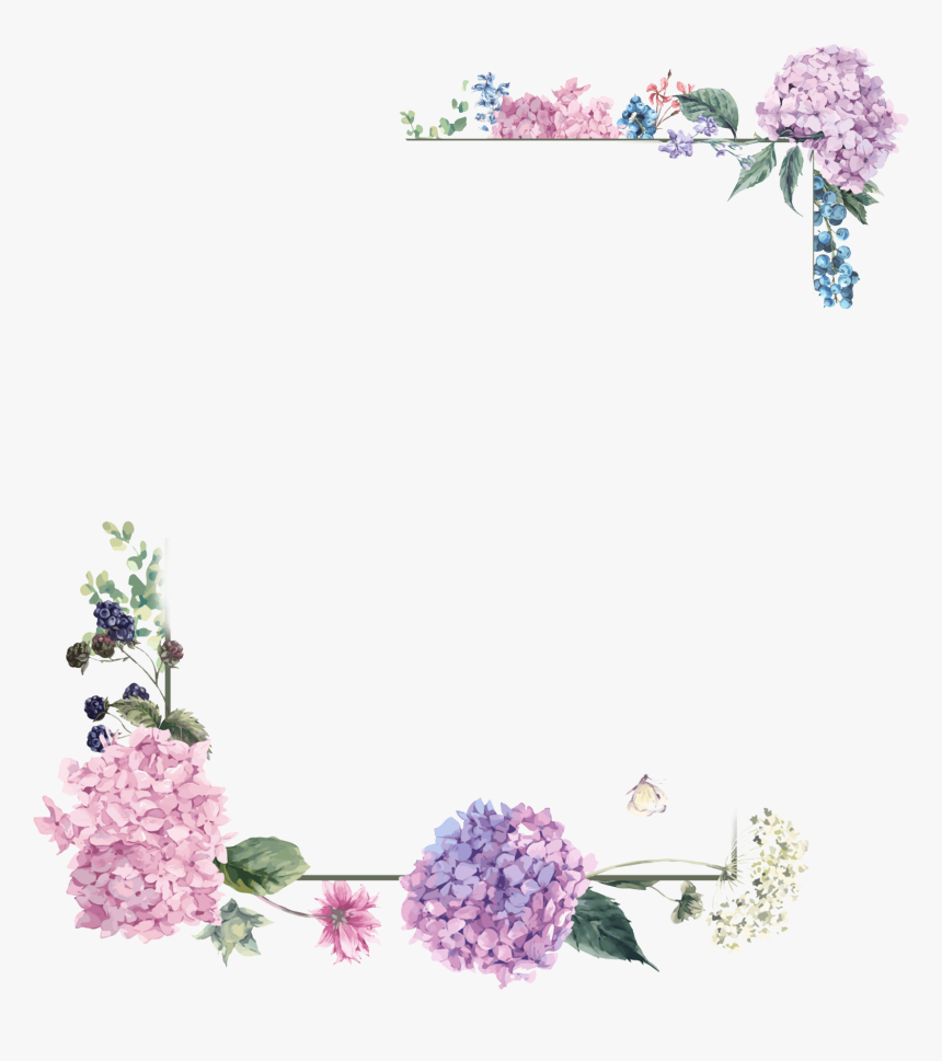 Png Wedding Photo Frames - Watercolor Flower Frame Png, Transparent Png, Free Download