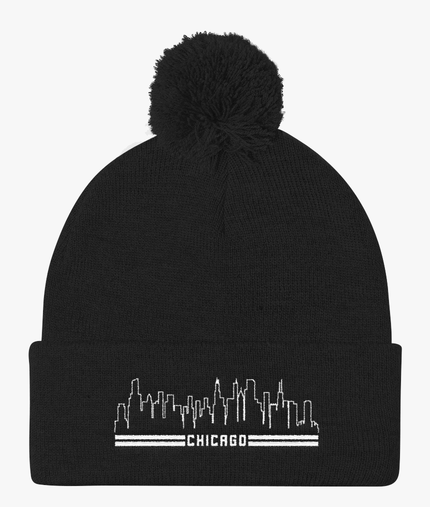 Chicago Skyline Winter Beanie Pom Pom Knit Cap - Beanie, HD Png Download, Free Download