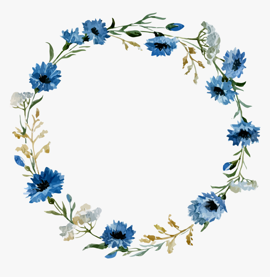 Blue Flower Frame Png, Transparent Png, Free Download