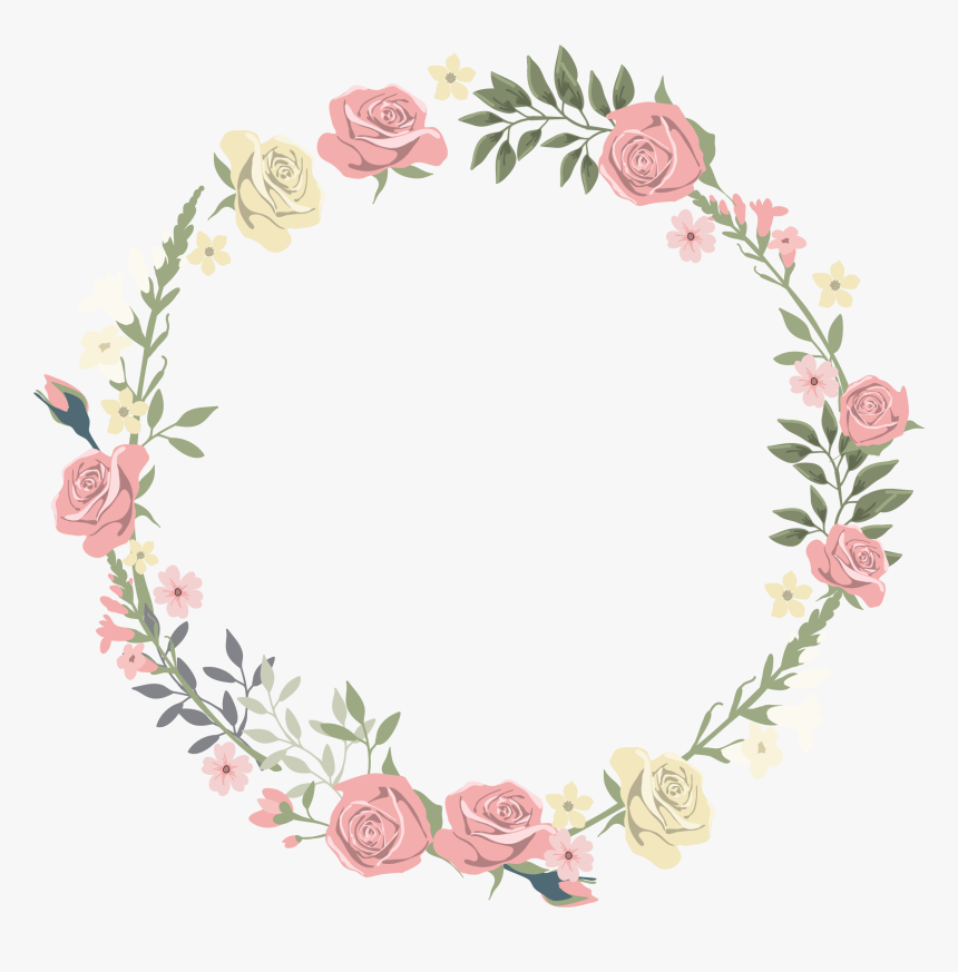 Wedding Invitation Picture Frames Floral Design - Circle Flower Border Png, Transparent Png, Free Download