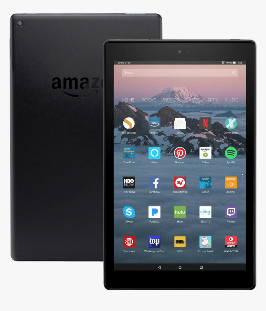 Amazon’s Kindle Fire Main Page With App Icons - Tablet Fire Hd 10, HD Png Download, Free Download