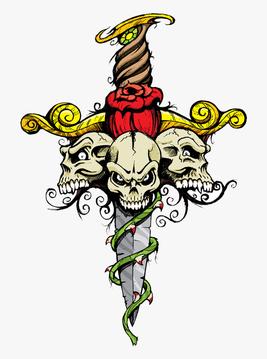 T-shirt And Illustration Skull Sword Free Transparent - Guns And Roses Imagenes Png, Png Download, Free Download