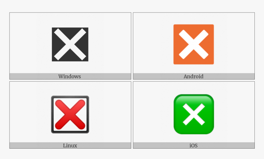 Negative Squared Cross Mark On Various Operating Systems - Cross, HD Png Download, Free Download