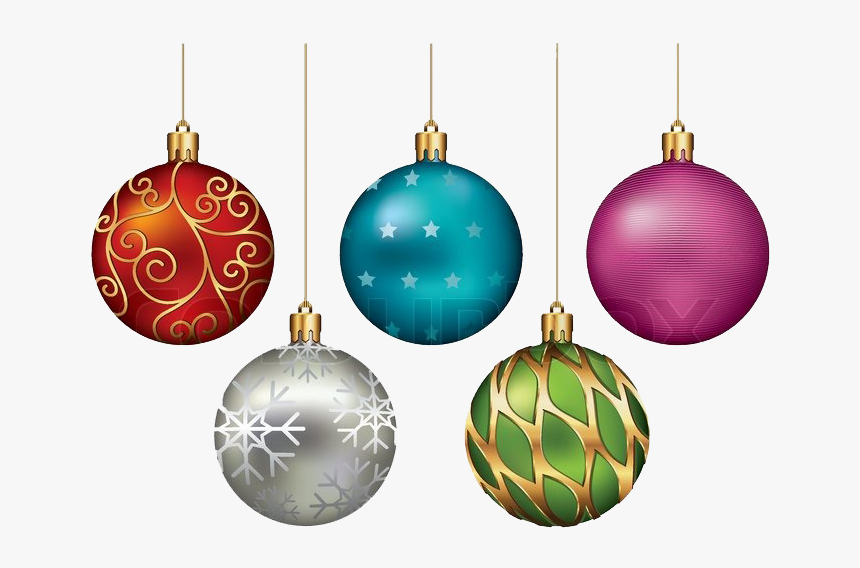 Colorful Christmas Ornaments Png - Hanging Christmas Ornaments Clipart, Transparent Png, Free Download