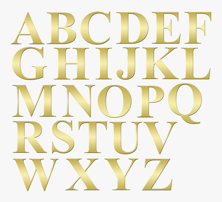 Alphabet, Alphabet Letters, Letters, Letter, Font, - Alphabet Gold, HD Png Download, Free Download