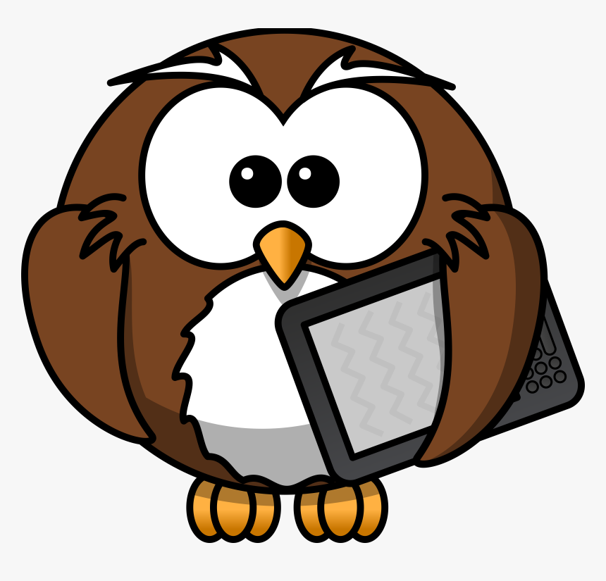 Owl, Animal, Bird, Book, E-book, Funny, Kindle, Reader - Cartoon Owl Transparent Background, HD Png Download, Free Download