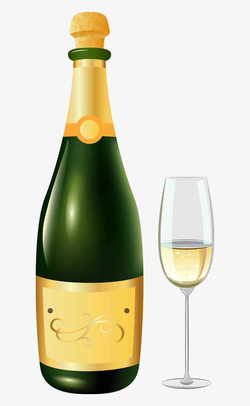 Bottle Of Champagne Png - Wine Glass, Transparent Png, Free Download