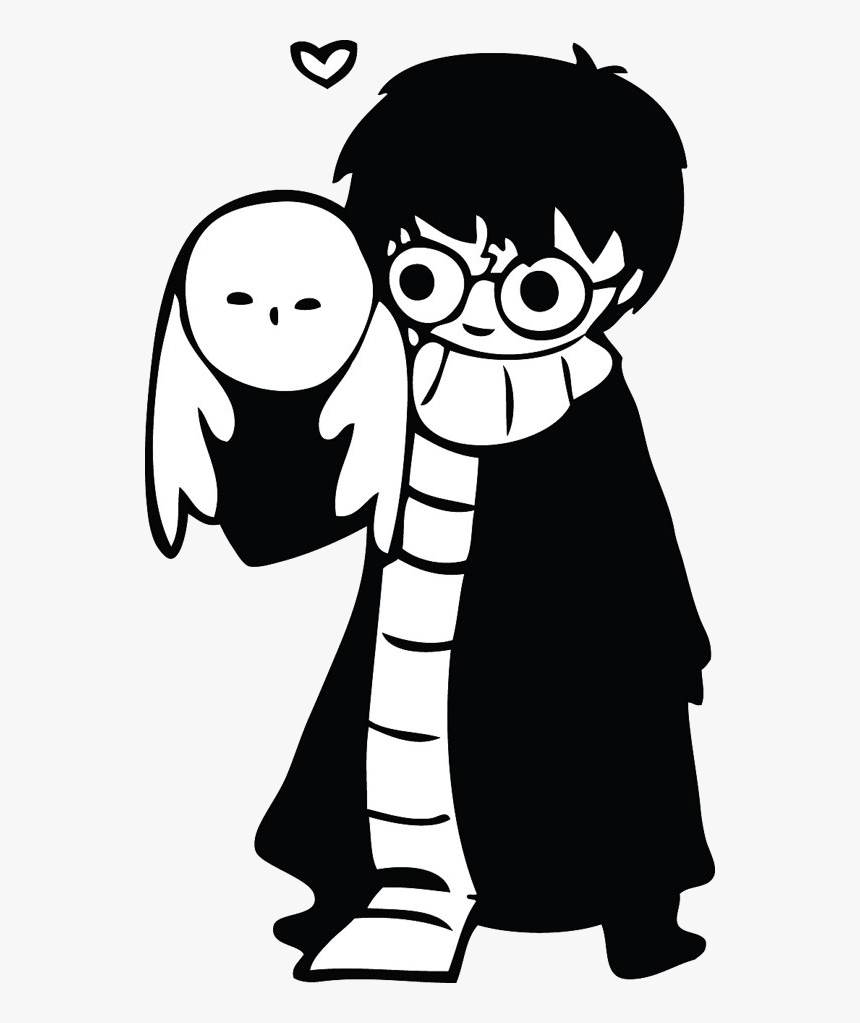 Harry Potter And Severus Snape Digital Clipart Design - Harry Potter And Hedwig Cartoon, HD Png Download, Free Download