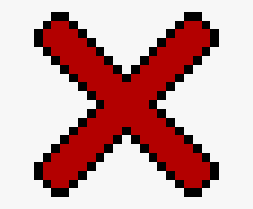 Red X Pixel Art, HD Png Download, Free Download