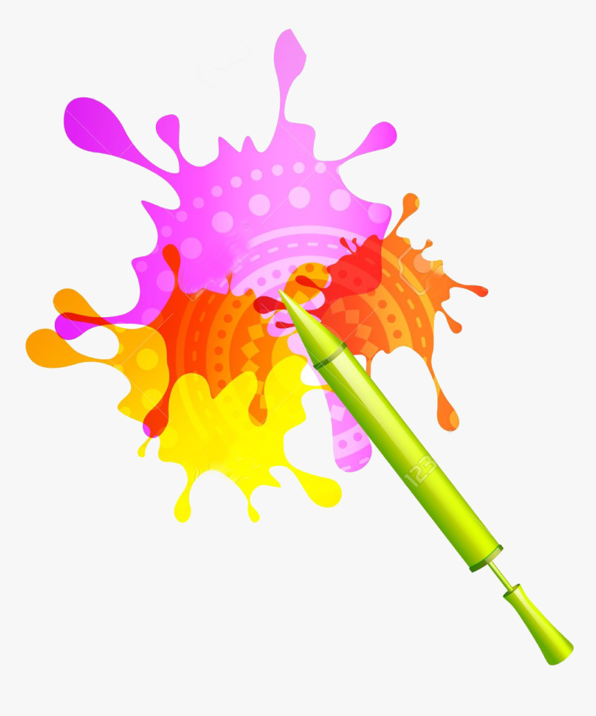 Transparent Clipart Image Holi Pichkari With Colorful - Holi Pichkari In Png, Png Download, Free Download