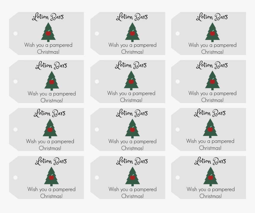 Lotion Bars Free Printable Gift Tags For Teacher Christmas - Christmas Tree, HD Png Download, Free Download