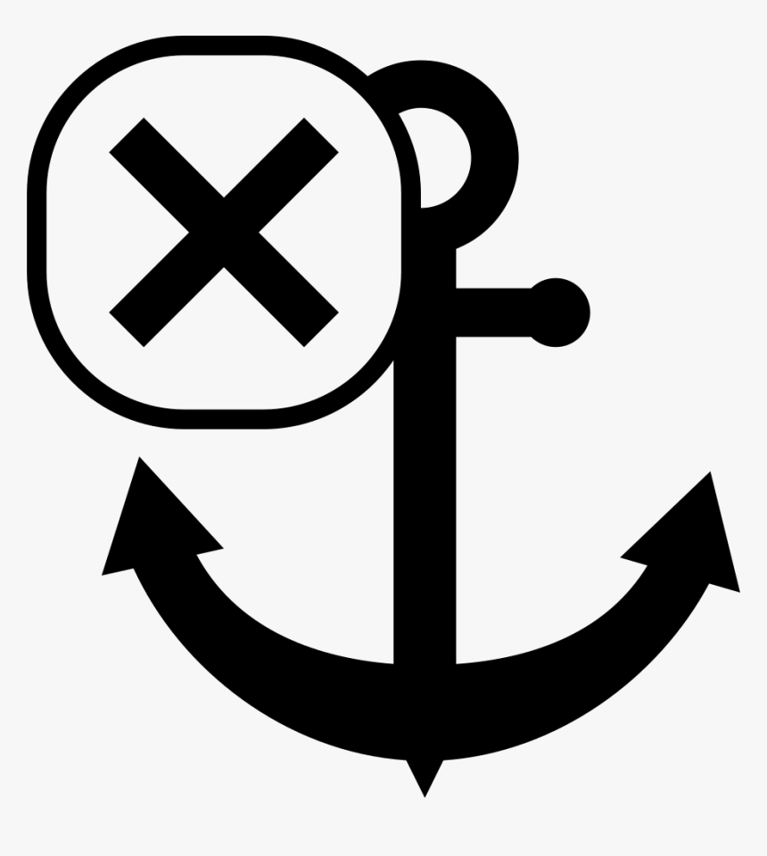 Anchor Symbol With Cross Mark - Anchor Icon Vector Png, Transparent Png, Free Download