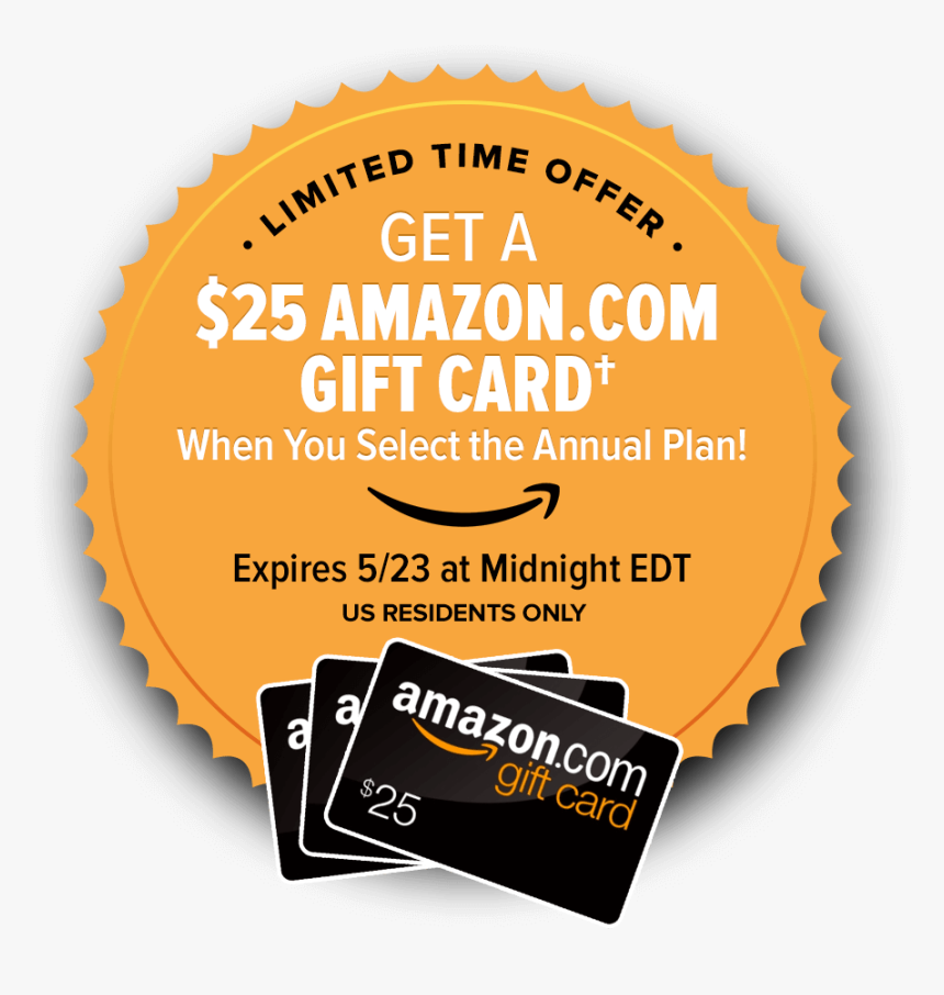 $25 Amazon Gift Card - Amazon.com, Inc., HD Png Download, Free Download