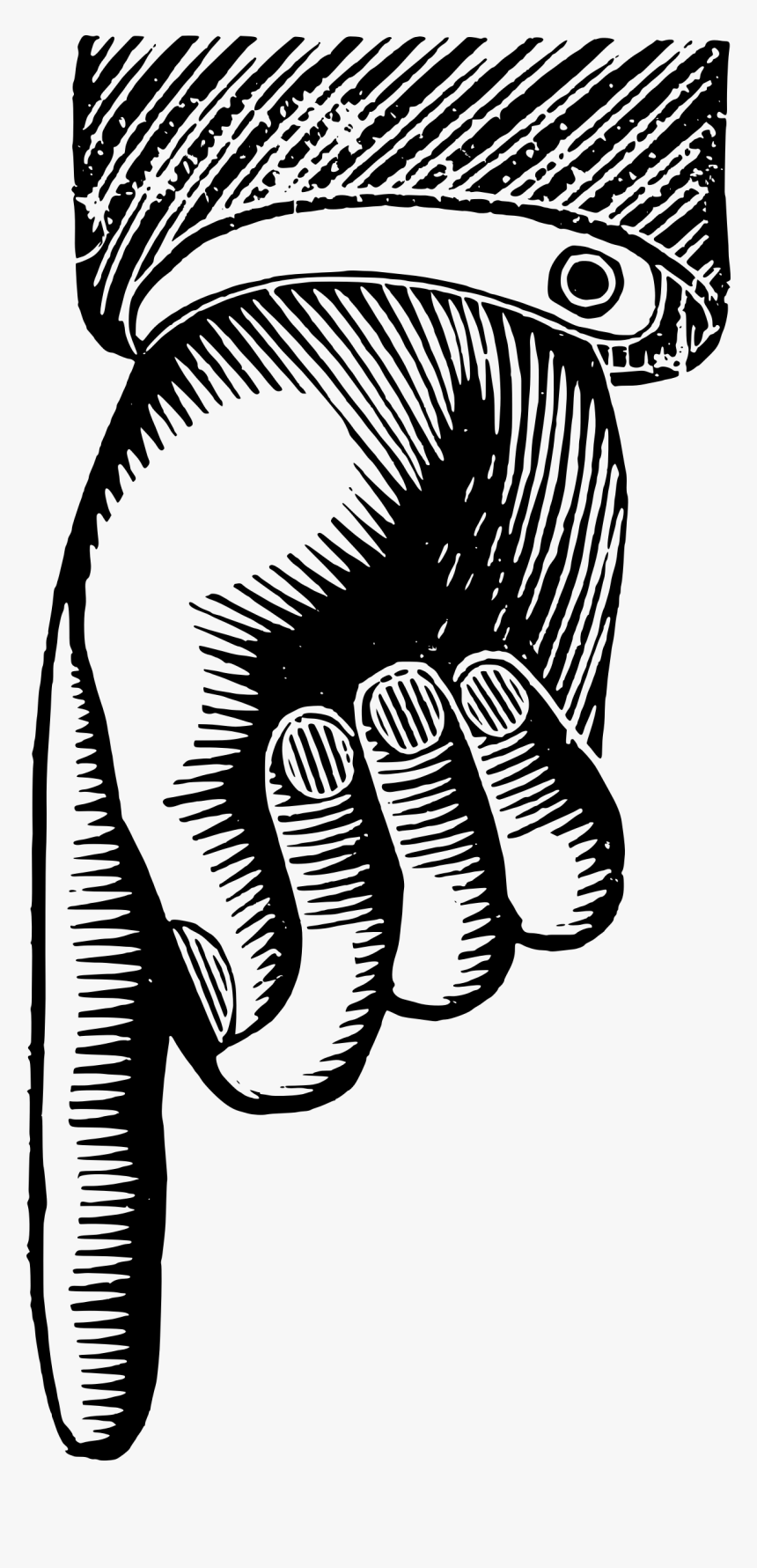 Finger Clipart Pointy - Finger Pointing Down Clipart, HD Png Download, Free Download