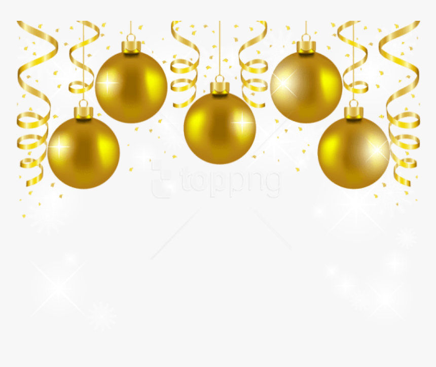 Gold Christmas Balls Png, Transparent Png, Free Download