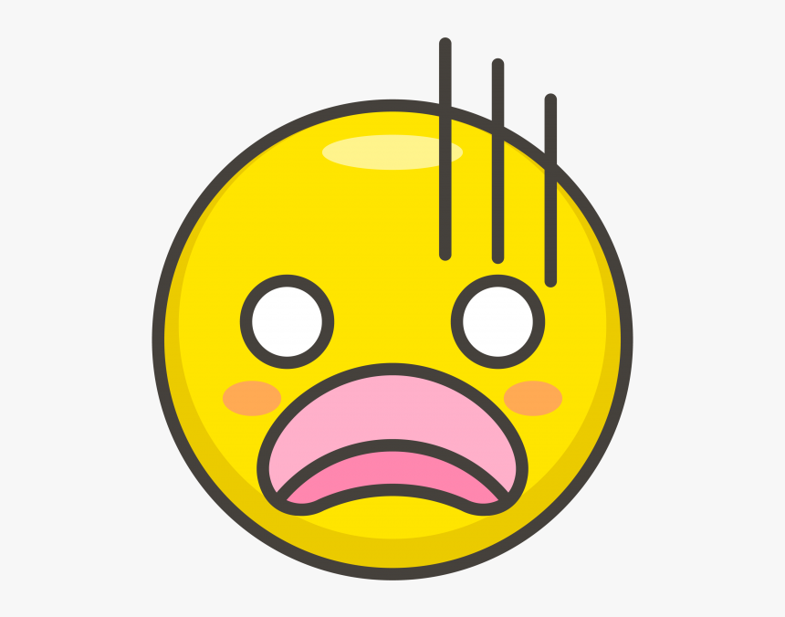 Anguished Face Emoji - Scared Emoji Png, Transparent Png, Free Download