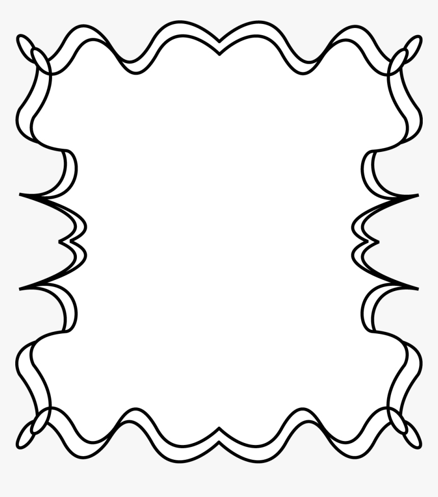 Full Page Squiggly Zig Zag Border Frame - Black Picture Frames Clip Art, HD Png Download, Free Download