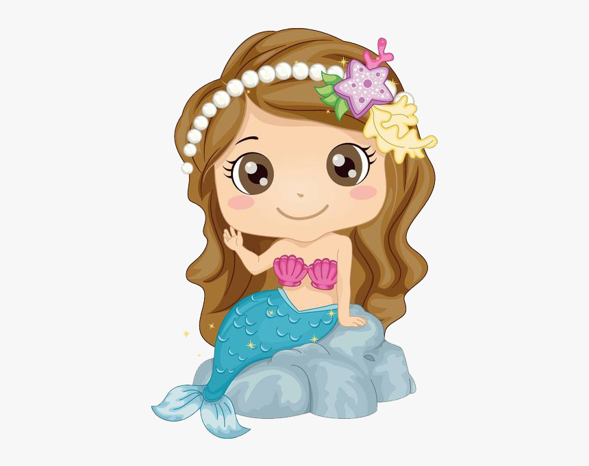 Cute Baby Mermaid Clipart, HD Png Download, Free Download