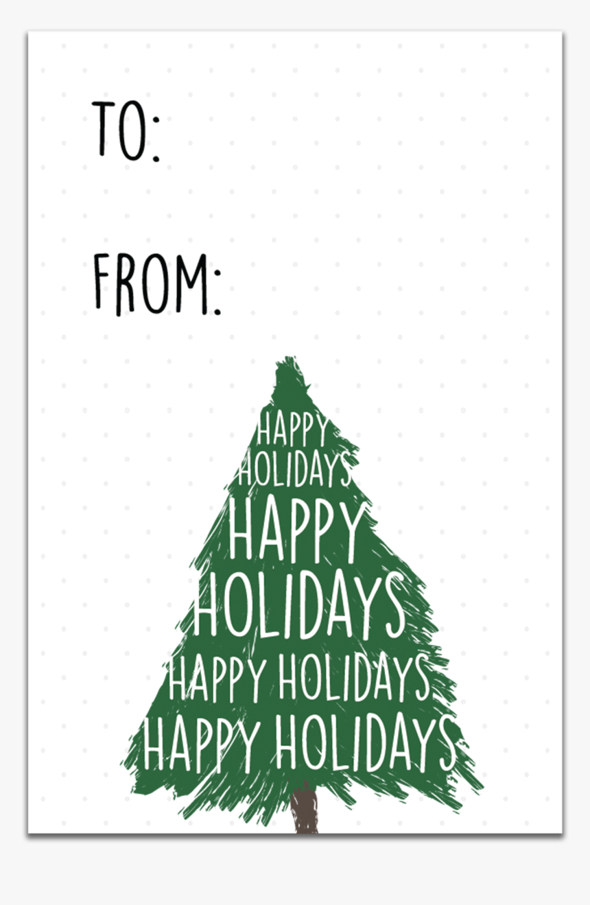 Happy Holidays Christmas Tree Gift Tags - Christmas Tree, HD Png Download, Free Download