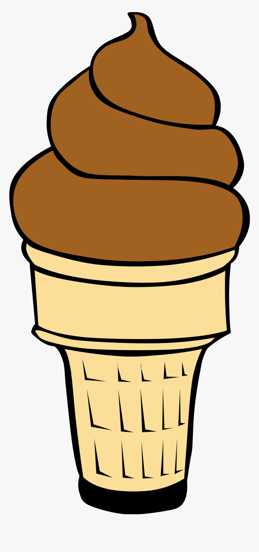 Empty Ice Cream Cone Clipart Free Clipart Images - Chocolate Ice Cream Cone Clip Art, HD Png Download, Free Download