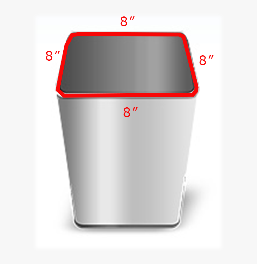 Square Can With Perimeter - سطل زباله بدون در مربعی, HD Png Download, Free Download