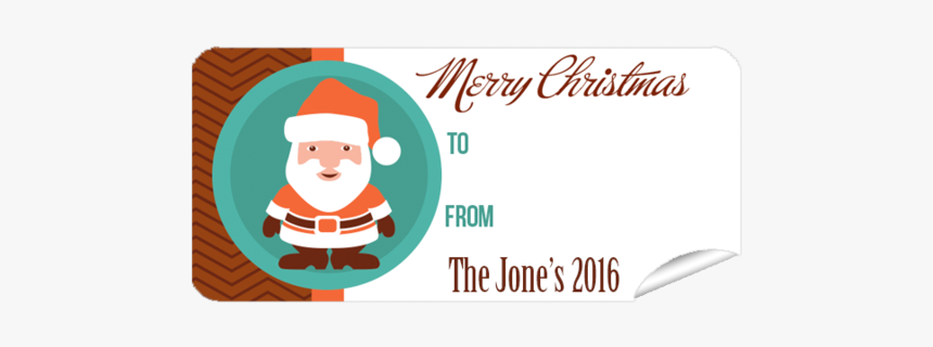 Orange Santa 27pk Labels Christmas - Gift Label Christmas, HD Png Download, Free Download