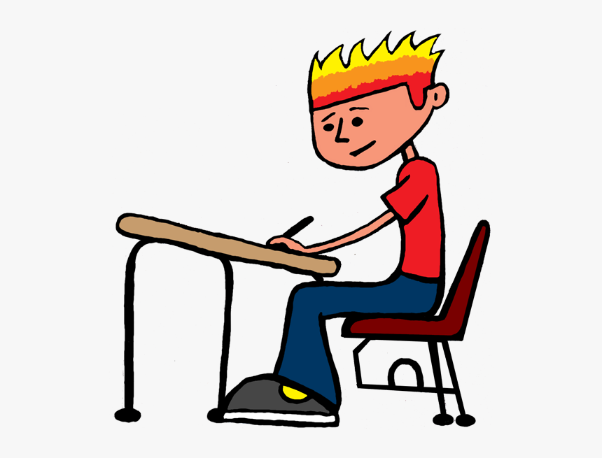 Image Of Student Desk Clipart School Boy At Desk Png - Hard Work Clip Art, Transparent Png, Free Download