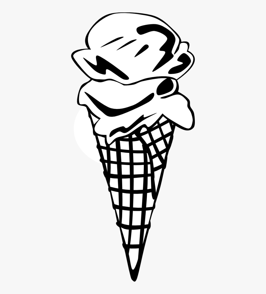 Free Images Of Ice Cream Cones, Download Free Clip - Ice Cream Clipart Black And White, HD Png Download, Free Download