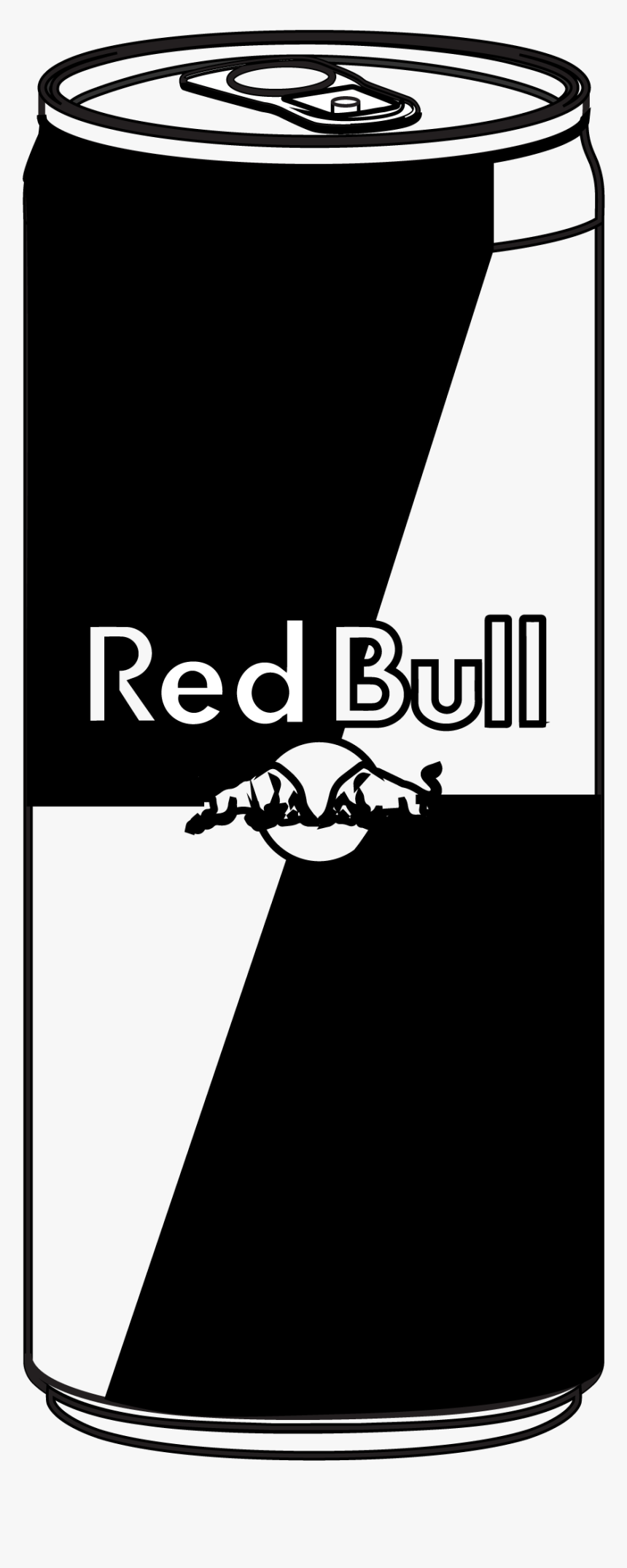 Transparent Red Bull Can Png - Red Bull Can Black And White, Png Download, Free Download