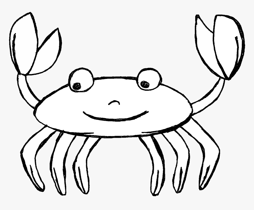Crab Black And White Crab Clipart Black And White Free - Sea Animals Black And White Clipart, HD Png Download, Free Download