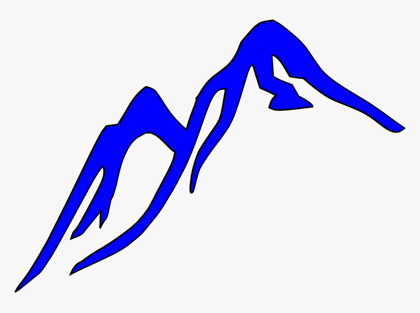 Mountain, Outline, Blue, Glacier, Top, Panorama, HD Png Download, Free Download