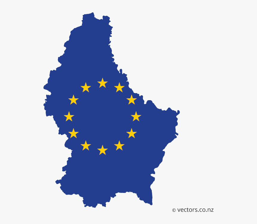 Eu Flag Vector Map Of Luxembourg, HD Png Download, Free Download