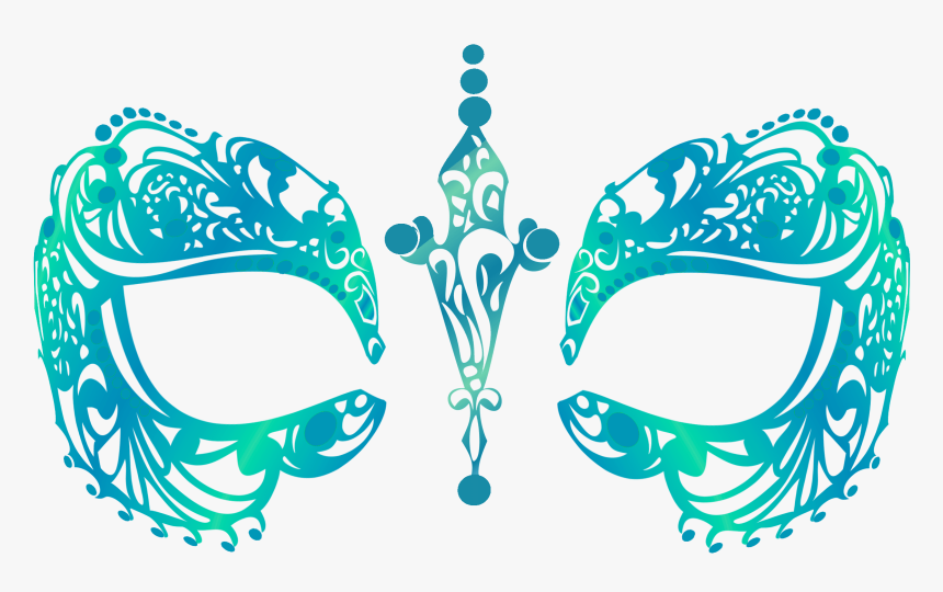 Teal Masquerade Mask Temporary Tattoo, HD Png Download, Free Download