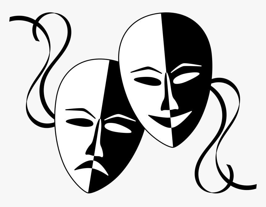 Theatre Masks Clip Arts, HD Png Download, Free Download