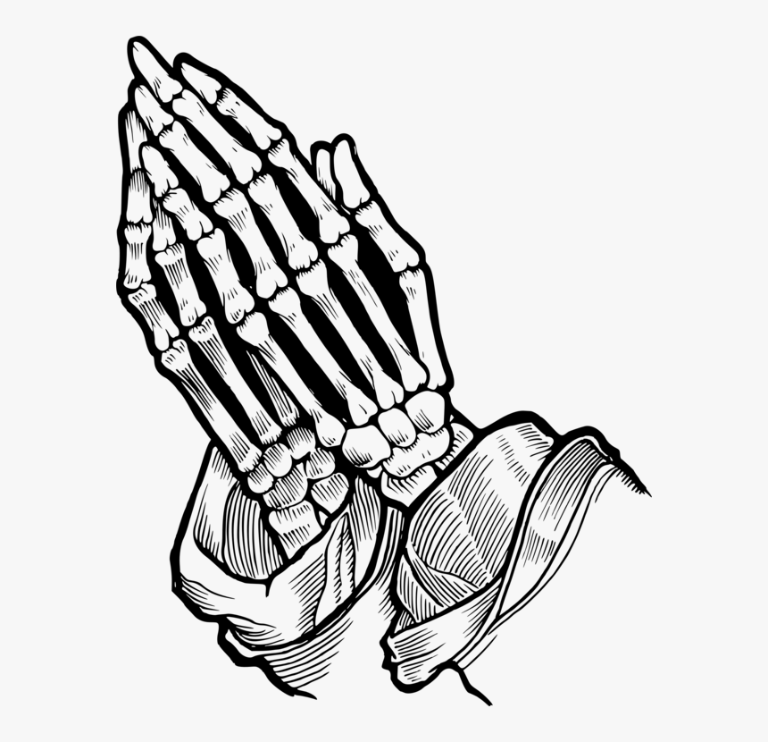 Monochrome Photography,artwork,shoe - Skeleton Praying Hands Vector, HD Png Download, Free Download