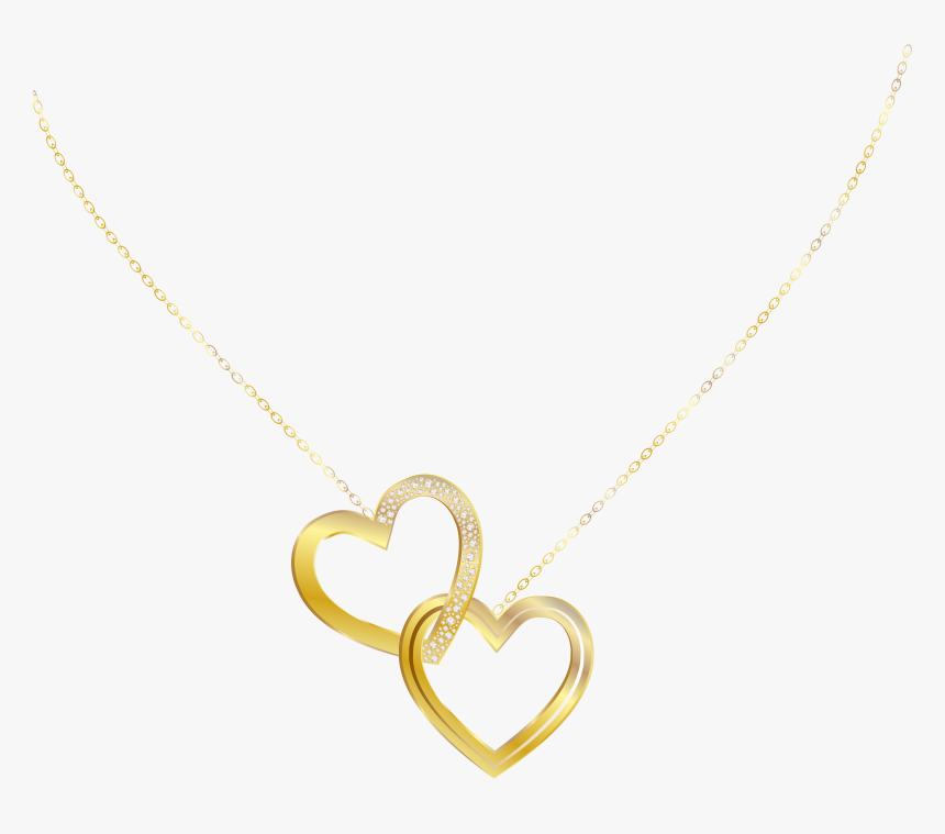 Gold Heart Necklace Png Clip Art Image - Necklace, Transparent Png, Free Download