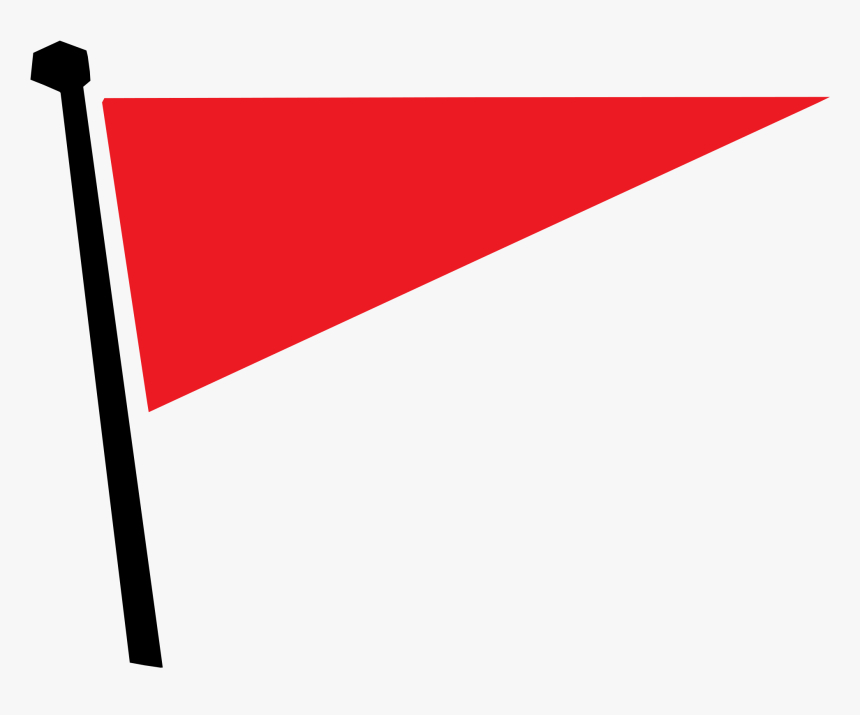 Triangular Clipart Triangle Flag - Red Flag Drawing, HD Png Download, Free Download