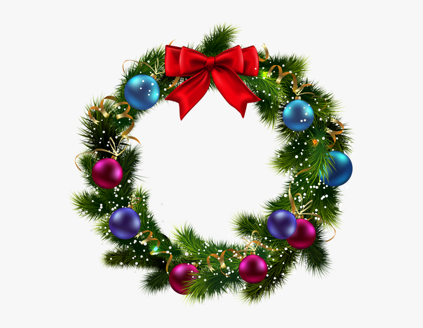 Transparent Christmas Decorated Wreath Clipart 3d - Cartoon Christmas Wreath Png, Png Download, Free Download