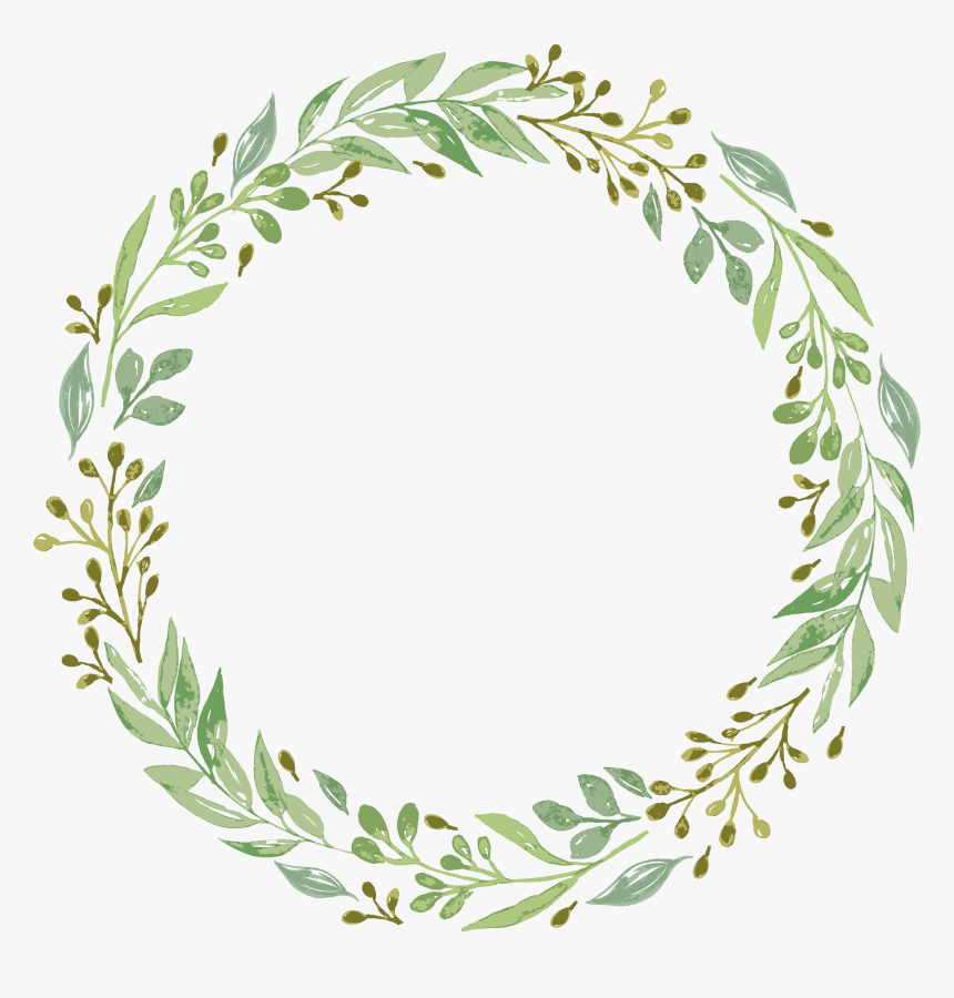 Wedding Invitation Wreath Garland Clip Art - Green Leaf Wreath Transparent Background, HD Png Download, Free Download